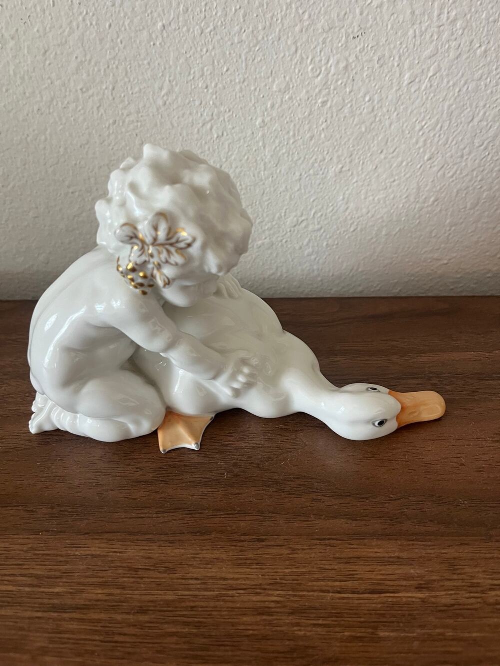 Vintage Hutschenreuther Selb Bavaria Cherub Goose Figurine Karl Tutter Germany
